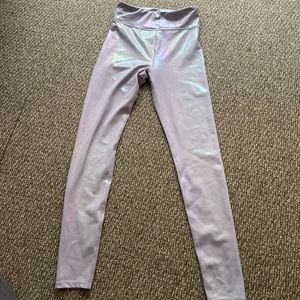 Small Light Lavender Metallic, High-Waisted Carbon38 Leggings